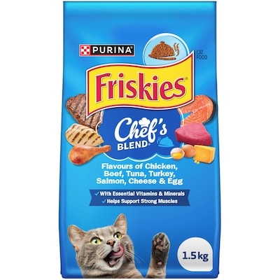 Purina Friskies Chef's Blend Assorted Flavours, Dry Cat Food 1.5 kg, $0.53/100g