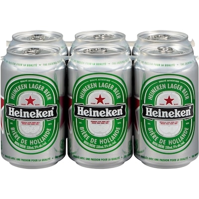 Heineken Beer, Tin (ID required at pick-up) 6x330.0 ml, $0.91/100ml