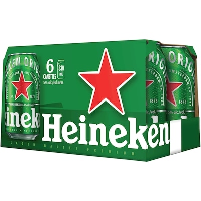 Heineken Bière Heineken, canette (Pièce d’identité requise au moment du ramassage) 6x330.0 ml, 0,91 $/100ml