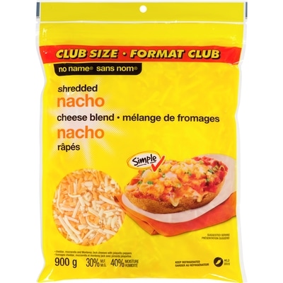 No Name Shredded Nacho Cheese Blend Club Size 900 g, $1.72/100g
