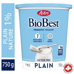 Astro Biobest Lactose Free Probiotic Plain Yogurt 1% 750 g, $0.44/100g