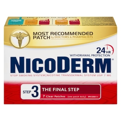 Nicoderm Clear Patch, Step 3 7 ea, $6.00/1ea