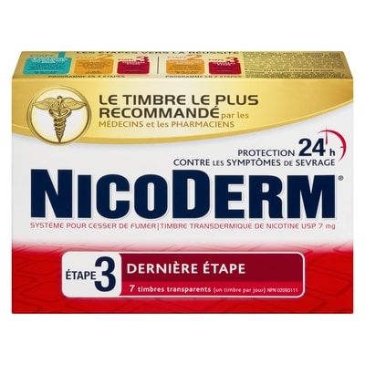 Nicoderm Timbre transparent étape 3 7 ea, 5,93 $/1ch