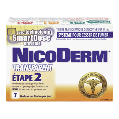 Nicoderm Timbre transparent étape 2 7 ea, 5,93 $/1ch