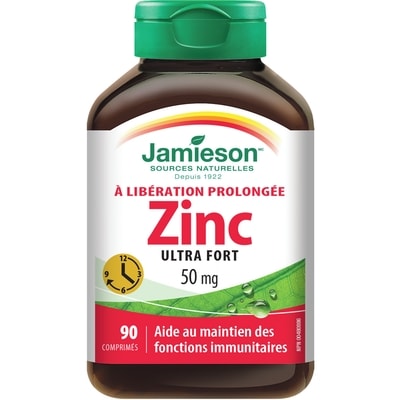 Jamieson Zinc 50 mg à libération prolongée 90 ea, 0,19 $/1ch