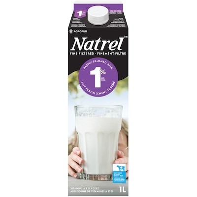 Natrel Lait Finement filtré 1% (1L) 1 l, 0,39 $/100ml