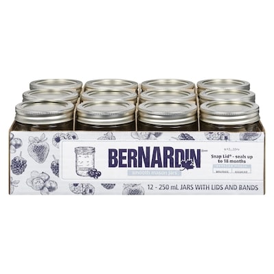 Bernardin 250mL Mason Jars Standard, Case of 12 12x250.0 ml, $0.53/100ml