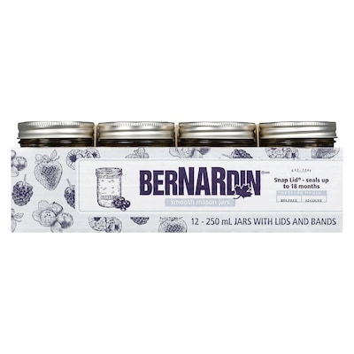 250mL Mason Jars Standard, Case of 12