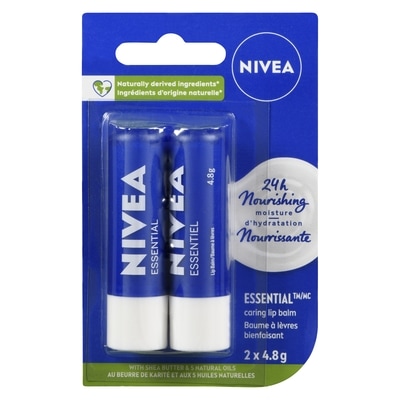 Nivea Baume pour les lèvres Essentiel, emballage duo 2x4.8 g, 52,08 $/100g