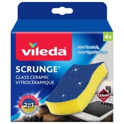 Vileda Scrunge Glass Ceramic Scrub Sponge, pack of 4 4 ea