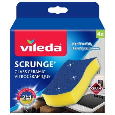 Vileda Scrunge Glass Ceramic Scrub Sponge, pack of 4 4 ea