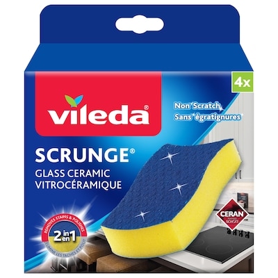 Vileda Scrunge Glass Ceramic Scrub Sponge, pack of 4 4 ea