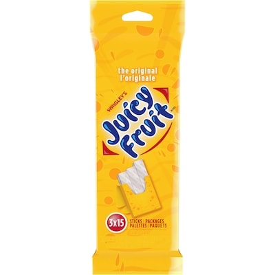 Wrigley's Juicy Fruit, Fruit Flavoured Chewing Gum, 15 Sticks, 3 Pack 3 ea, $1.66/1ea