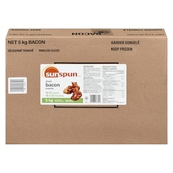 Sunspun Bacon en tranches 5 kg, 1,48 $/100g