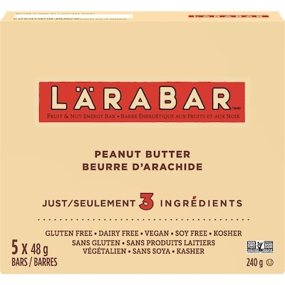 Larabar Barre énergétique aux fruits et aux noix beurre d’arachides 240 g, 2,91 $/100g