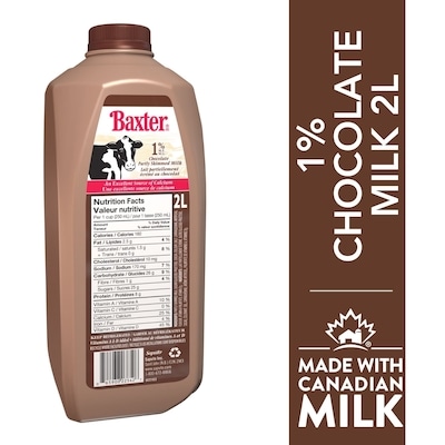 Baxter 1% Chocolate Partly Skimmed Milk 2 l, $0.28/100ml