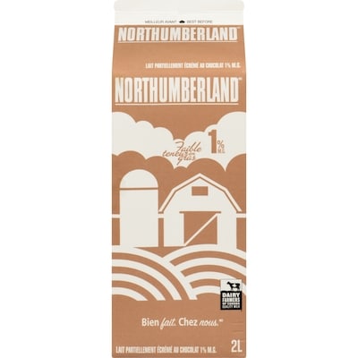 Northumberland Chocolat au lait partiellement écrémé 1 % 2 l, 0,28 $/100ml