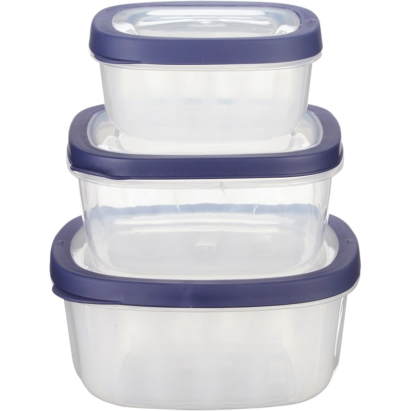 3-Piece Square Food Storage Container Set