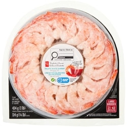 le Choix du Président Crevettes blanches du Pacifique avec sauce cocktail douce 454 g, 4,19 $/100g