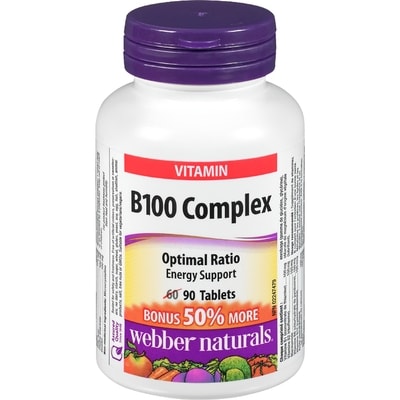 Webber Naturals B100 Complex 90 ea, $0.18/1ea