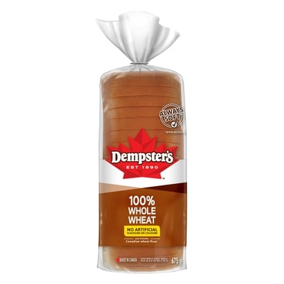 Dempster 100% Whole Wheat Bread 675 g, $0.64/100g