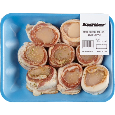 null Colossal Scallops with Bacon $72.73/1kg $33.00/1lb