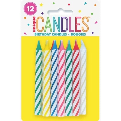 null Spiral Birthday Candles, 12ct 12x1.0 ea, $0.06/1ea