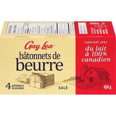 Gay Lea Bâtonnets de beurre salé 454 g, 1,98 $/100g