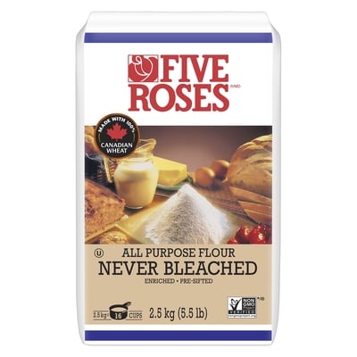 Five Roses Never Bleached All Purpose Flour 2.5 kg, $0.26/100g