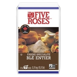 Five Roses Farine de spécialité de blé entier 2.5 kg, 0,24 $/100g