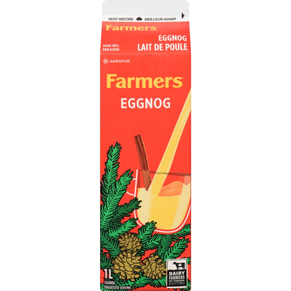 Farmers Egg Nog 1 l, $0.38/100ml