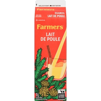 Farmers Lait de poule 1 l, 0,38 $/100ml