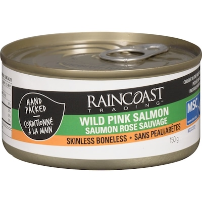 Raincoast Wild Skinless Boneless Pink Salmon 150 g, $2.99/100g