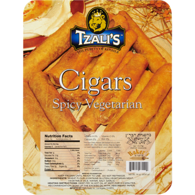 Tzalis Spicy Vegetarian Cigars 400 g, $3.50/100g