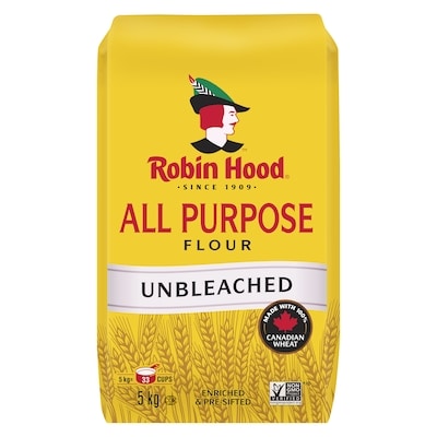 Robin Hood Unbleached All Purpose Flour 5 kg, $0.26/100g