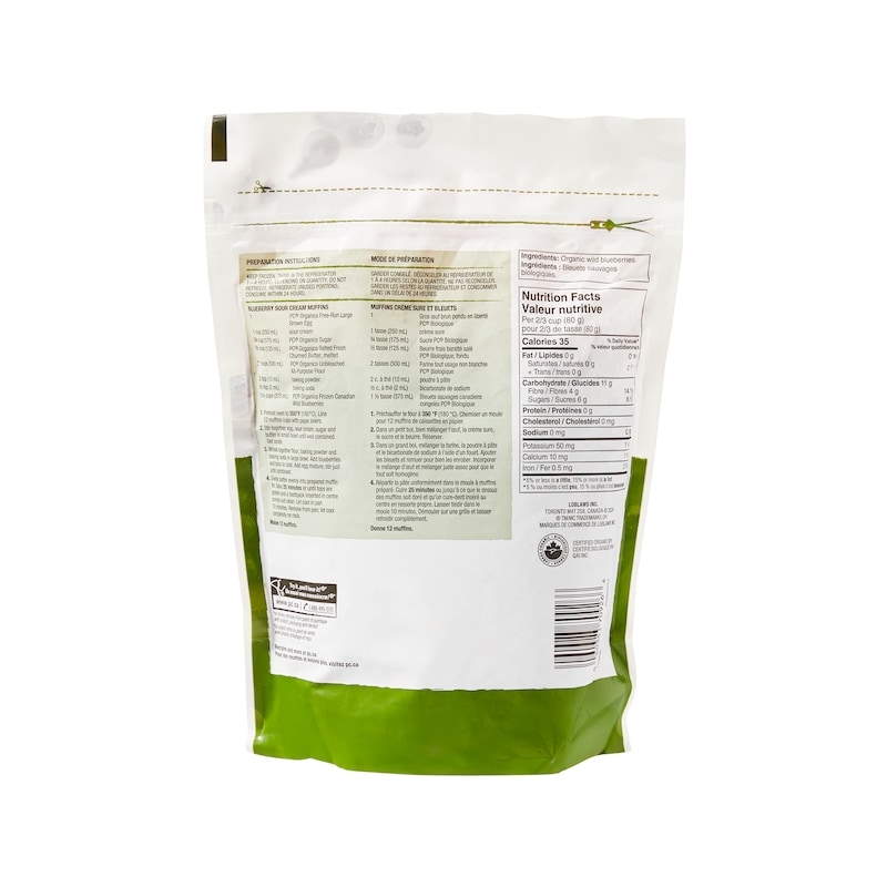 Frozen Canadian Wild Blueberries, Organic