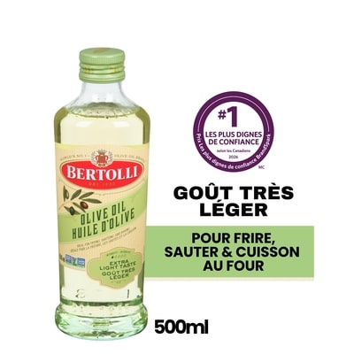 Bertolli Huile d’olive au goût très léger 500 ml, 2,20 $/100ml