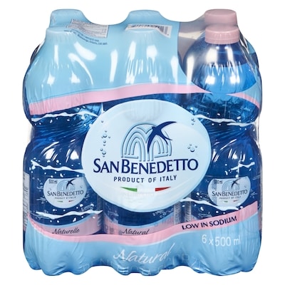 San Benedetto Natural Mineral Water  6x500.0 ml, $0.15/100ml