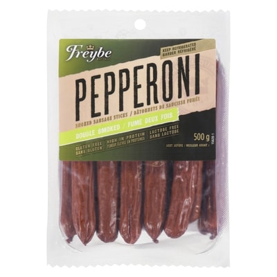 Freybe Bâtonnets de pepperoni fumé deux fois 500 g, 22,00 $/1kg 2,20 $/100g