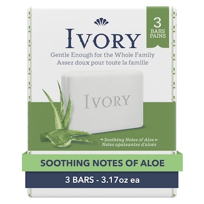 Ivory Bar Soap, Aloe 3x90.0 g, $1.84/100g