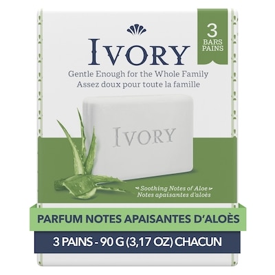 Ivoire Pain de savon à l’Aloès 3x90.0 g, 1,84 $/100g