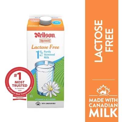 Neilson 1% Lactose Free Milk 2 l, $0.37/100ml
