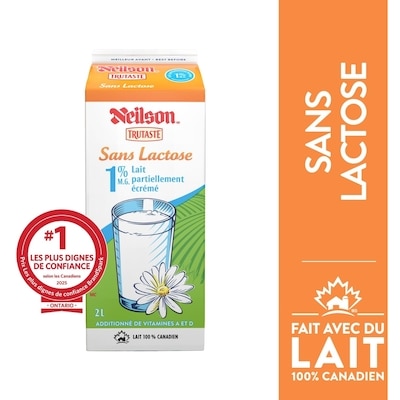 Neilson Lait sans lactose 1% 2 l, 0,25 $/100ml