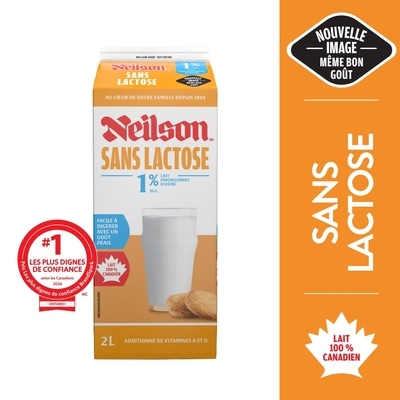 Neilson Lait sans lactose 1% 2 l, 0,37 $/100ml