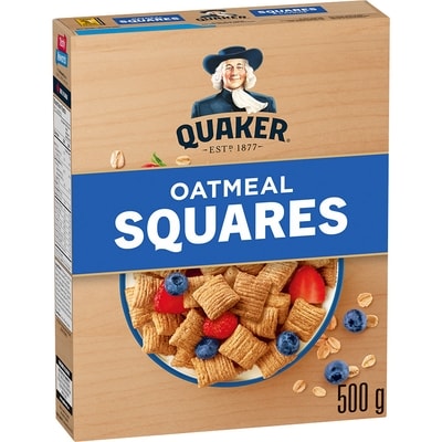Quaker Oatmeal Squares Cereal 500 g, $1.05/100g