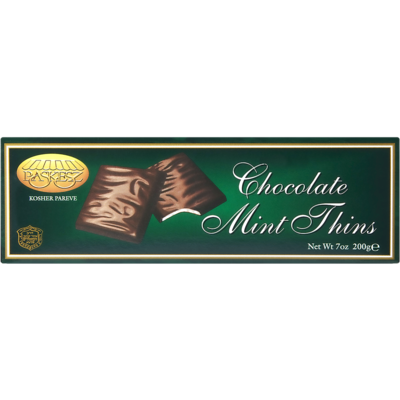 Paskesz Chocolate Mint Thins 200 g, $4.50/100g