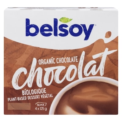 Belsoy Pouding de soya au chocolat biologique 4x125.0 g, 1,10 $/100g