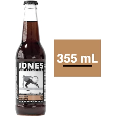 Jones Soda Co. Soda artisanal au sucre de canne à la racinette, paquet de 12 12x355.0 ml, 0,40 $/100ml