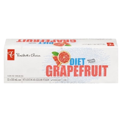President's Choice Diet Grapefruit Sparkling Soda 12x355.0 ml, $0.15/100ml