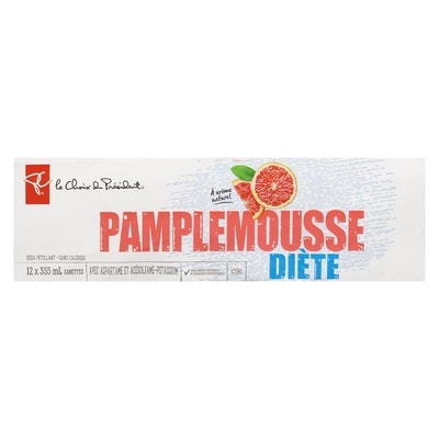 le Choix du Président Soda pétillant au pamplemousse diète 12x355.0 ml, 0,15 $/100ml